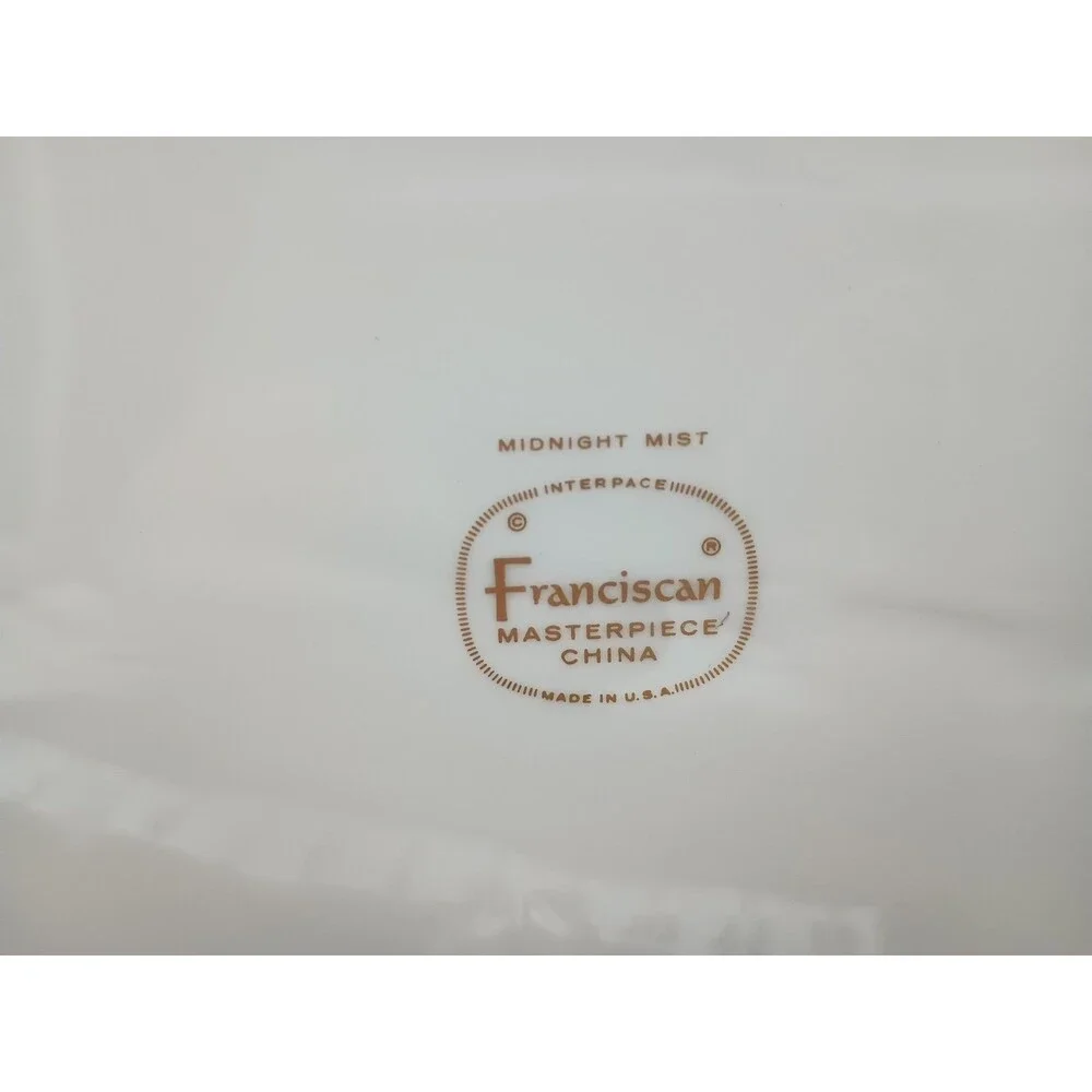 Franciscan Midnight Mist Embossed 13” Oval Serving Platter MCM Platinum Accent
